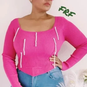 Long Sleeve Beads Top