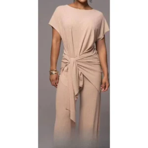 Vintage Round Neck Top & Pant Set