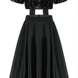 Sexy Glitter Crop Top & Skirt Set