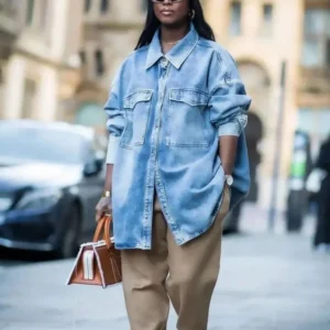 Long Sleeve Oversized Denim Shirt