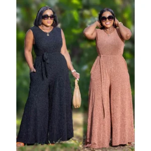 Sleeveless Round Neck knitted Jumpsuit.